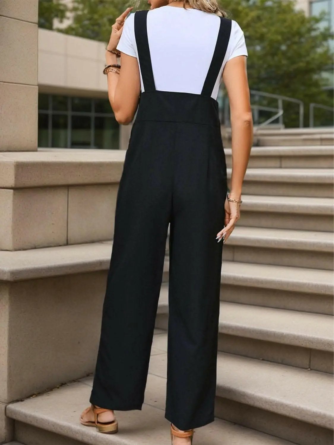 Chic pocketed wide-leg jumpsuit - Love Salve